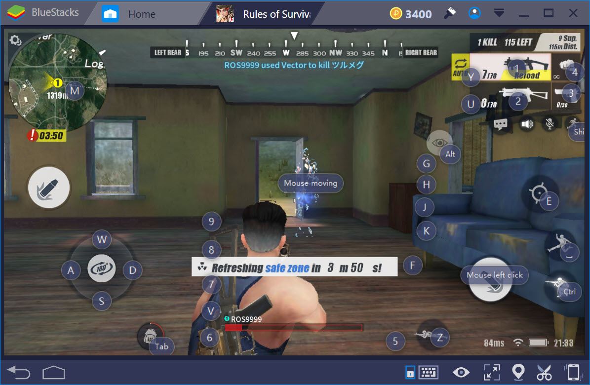 Rules of Survival: Hướng dẫn gán phím tắt khi chơi trên BlueStacks