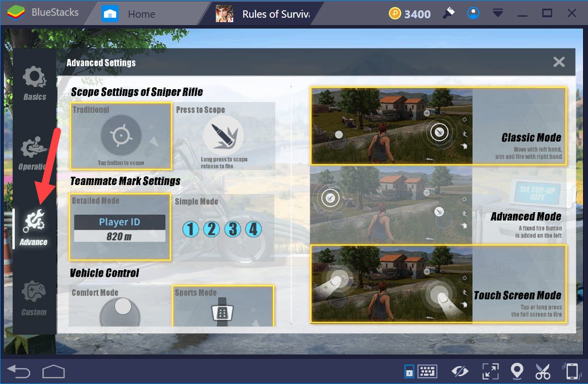 Rules of Survival: Cách thiết lập cấu hình, chế độ hiển thị khi chơi trên BlueStacks