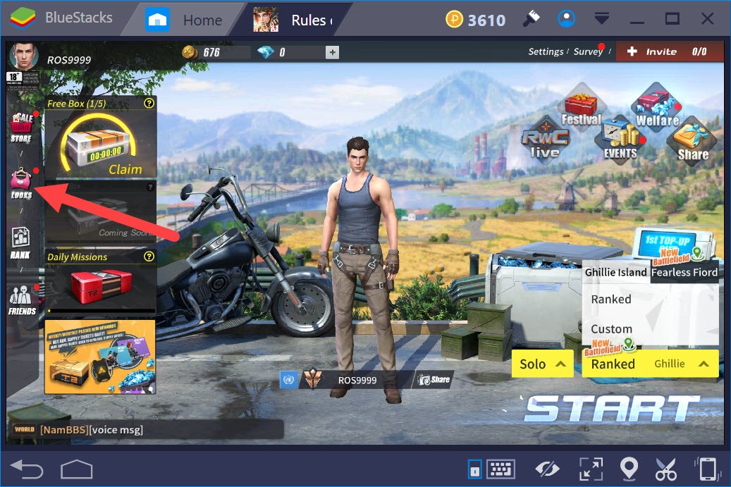 Cách trang bị đồ, lắp đồ, bán đồ trong Rules of Survival