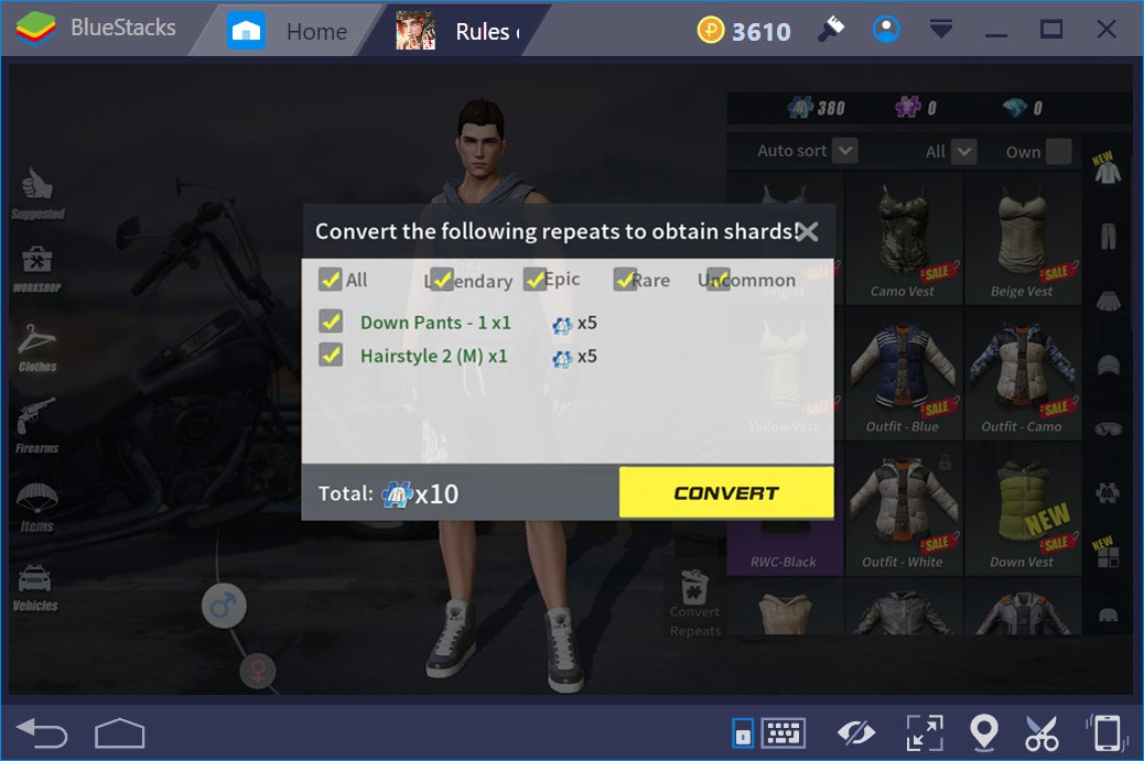 Cách trang bị đồ, lắp đồ, bán đồ trong Rules of Survival