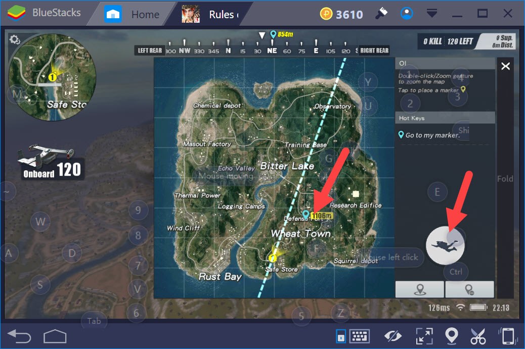 Cách chọn vị trí nhảy, địa điểm di chuyển trong Rules of Survival