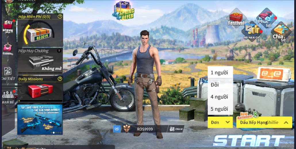 Khám phá các chế độ chơi, chế độ Team trong Rules of Survival