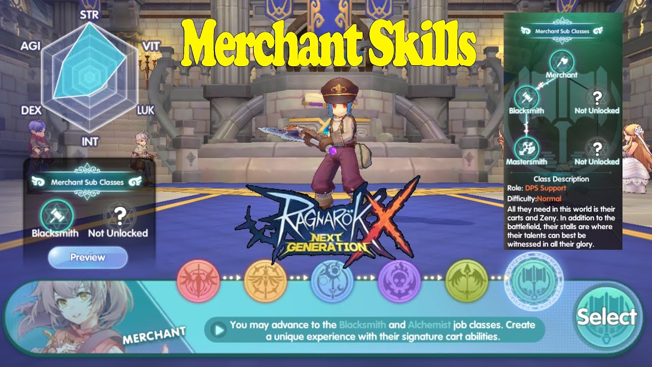 Guide de la Classe des Marchands de Ragnarok X Next Generation – Meuilleures Stats, Compétences de Chariot et Astuces de Farming
