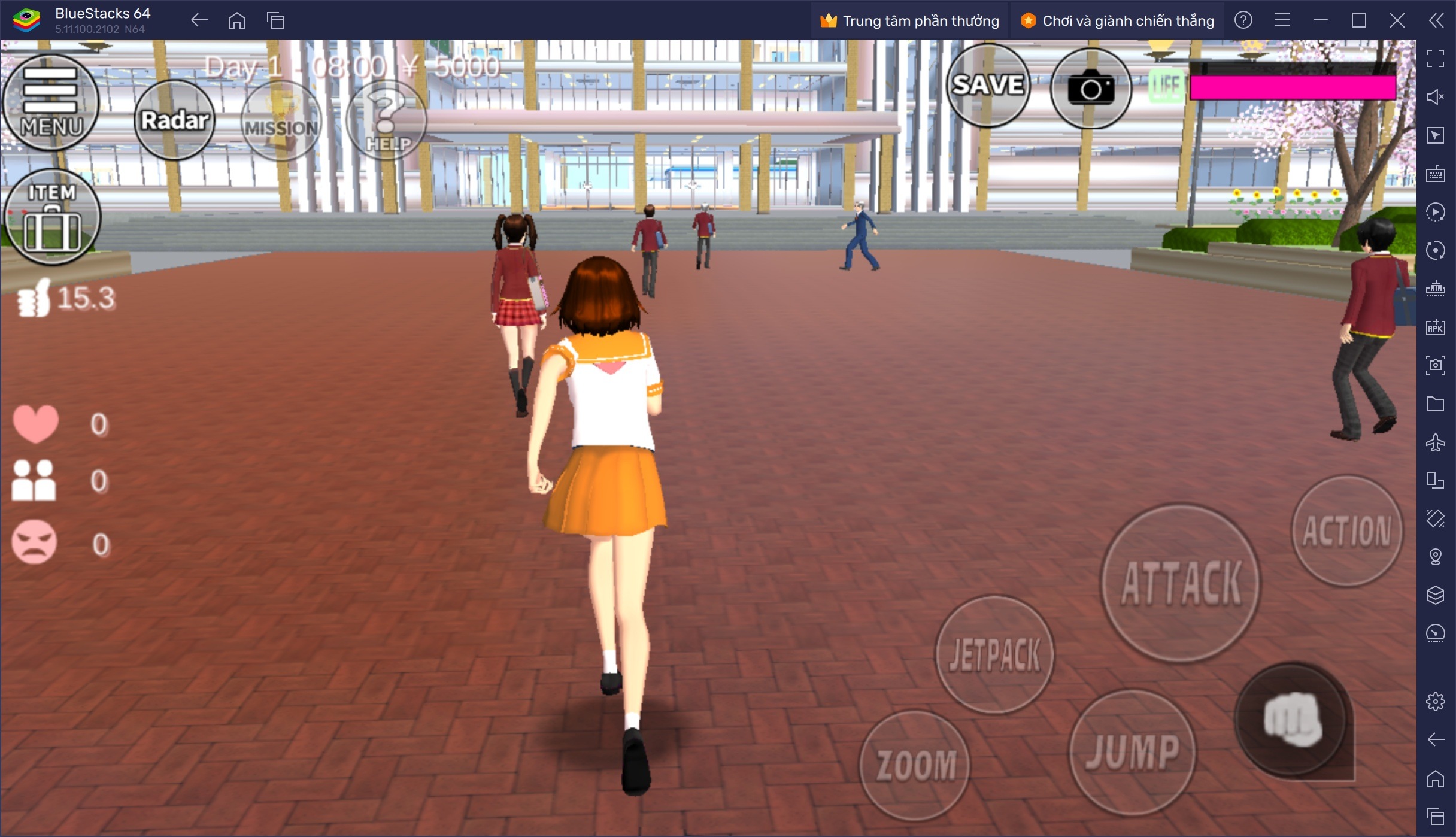 Sắm vai học sinh khi chơi SAKURA School Simulator trên PC