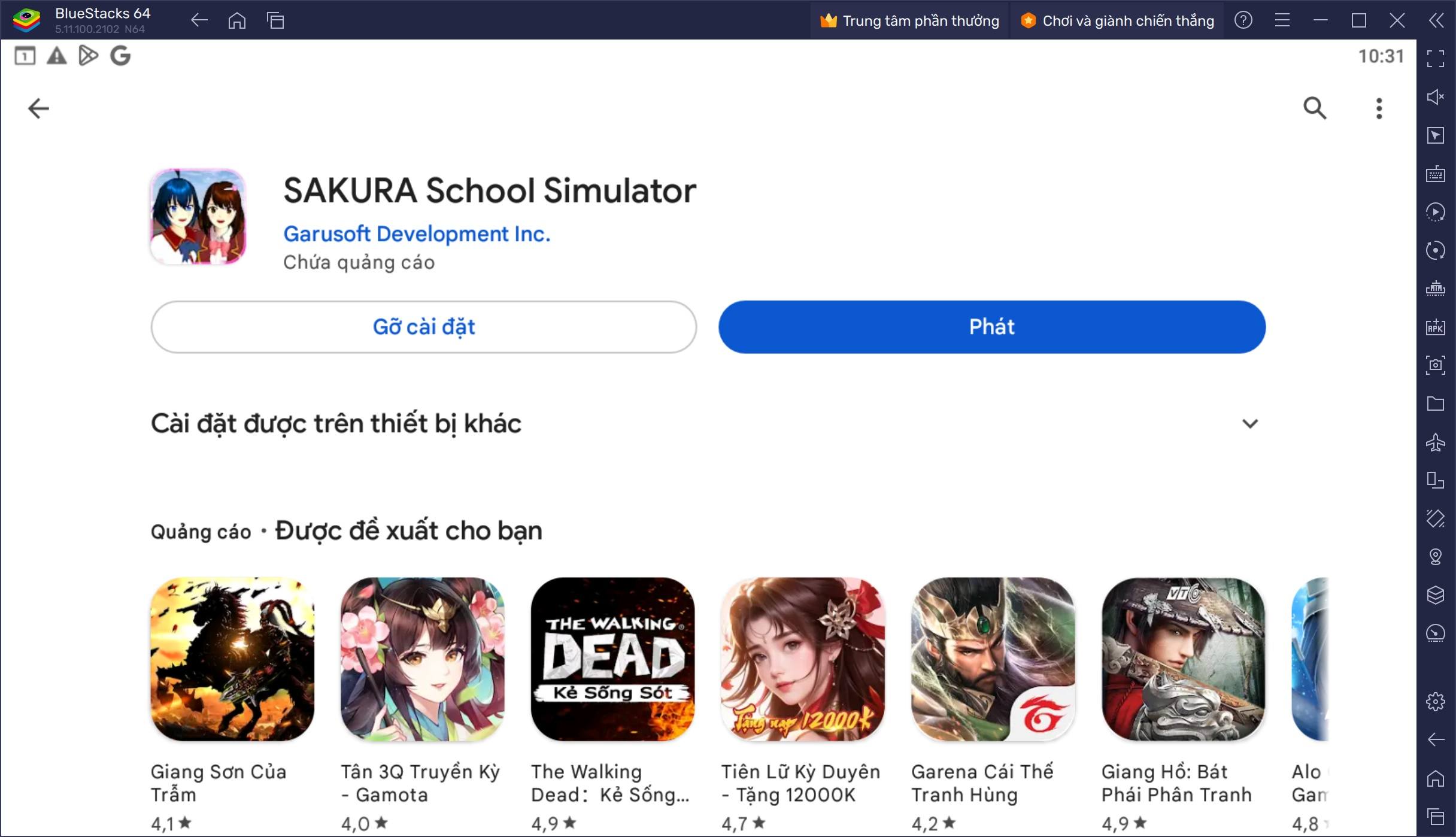 Sắm vai học sinh khi chơi SAKURA School Simulator trên PC