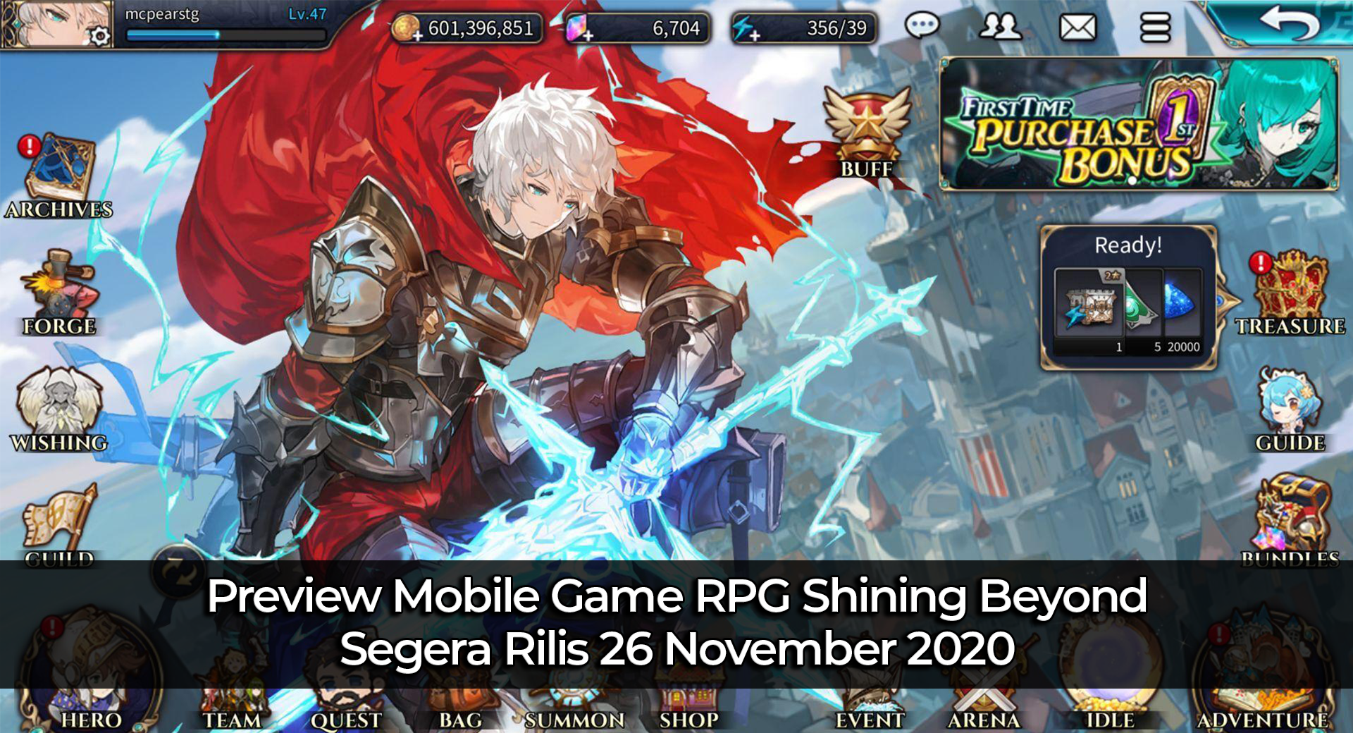 Preview Mobile Game RPG Shining Beyond, Segera Rilis 26 November 2020