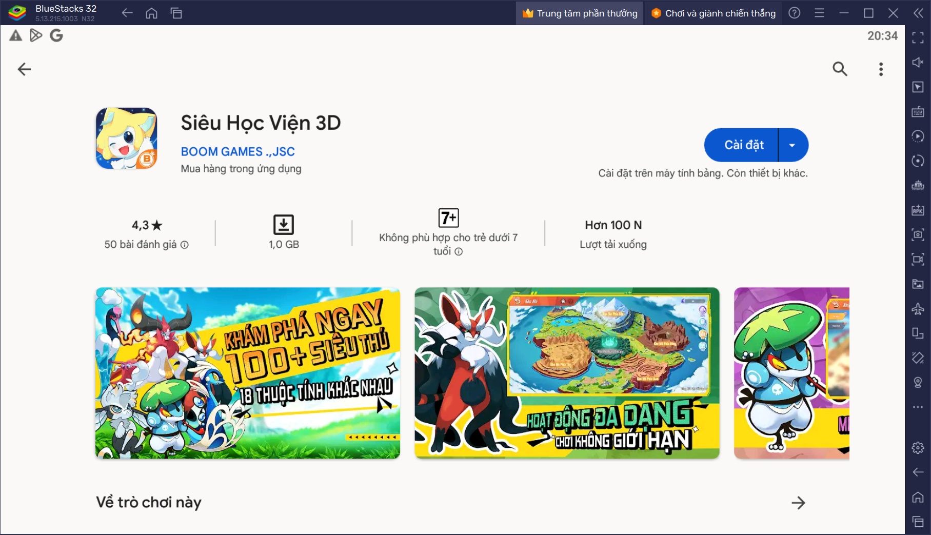 Trải nghiệm game Pokémon mới Siêu Học Viện 3D trên PC cùng BlueStacks