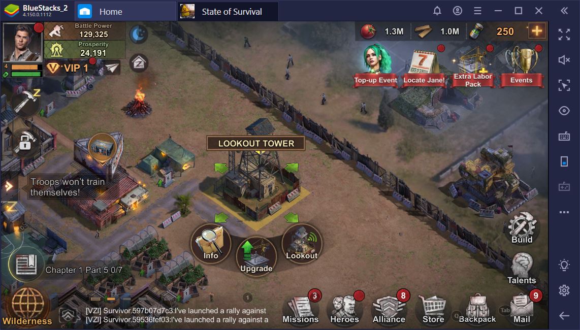 State of Survival trên PC: Cách phát triển một căn cứ hùng mạnh