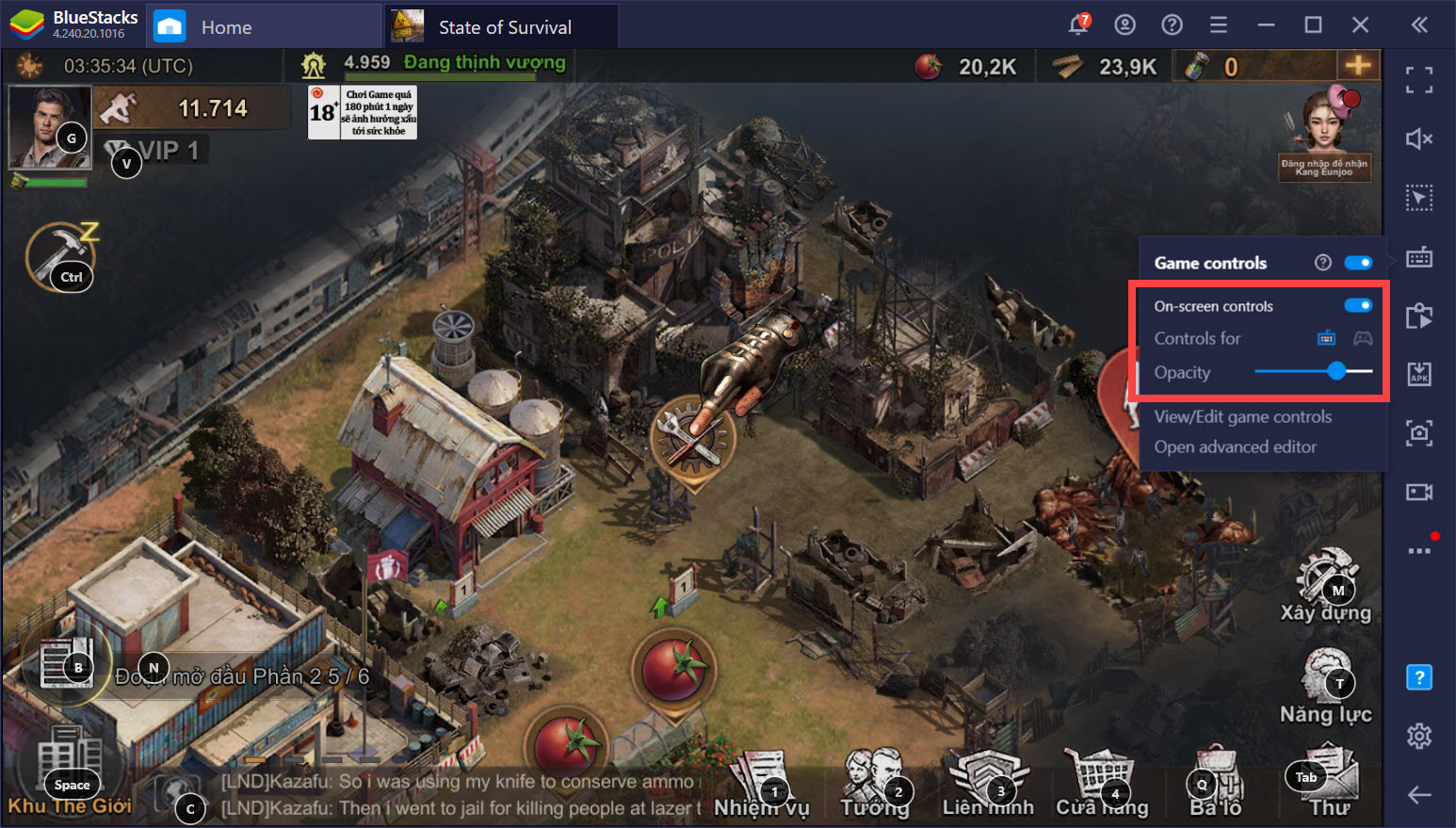 Lợi ích từ Game Controls khi chơi State of Survival với BlueStacks trên PC