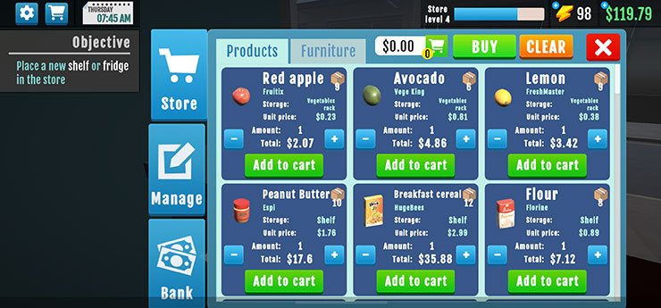 Hướng dẫn cơ bản chơi Supermarket Manager Simulator trên PC với BlueStacks