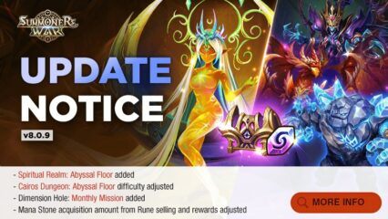 รายละเอียด Summoners War: อัปเดตเวอร์ชัน 8.0.9