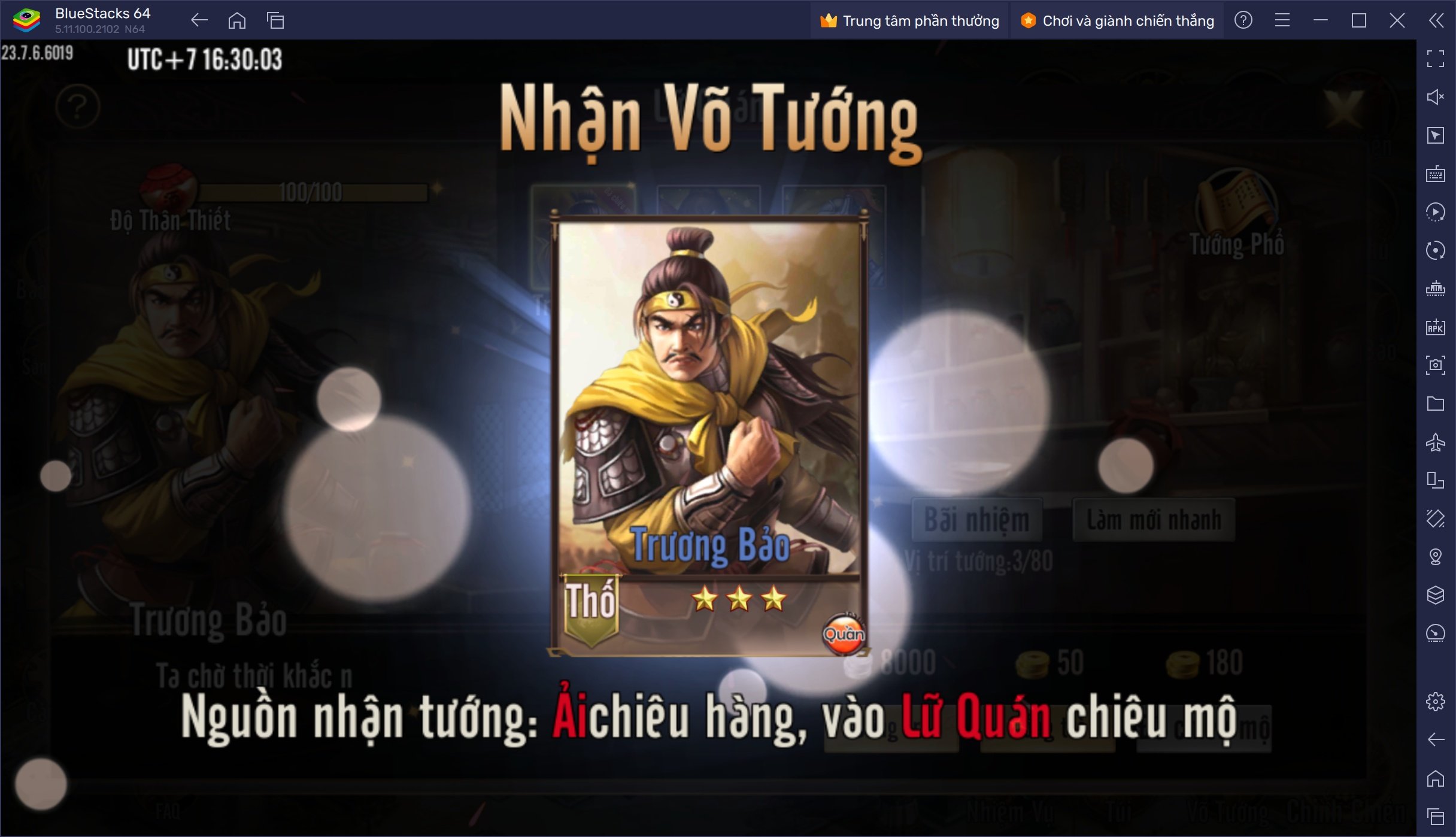 Trở thành đại tướng quân khi chơi Tam Quốc Anh Hùng Truyện trên PC với BlueStacks