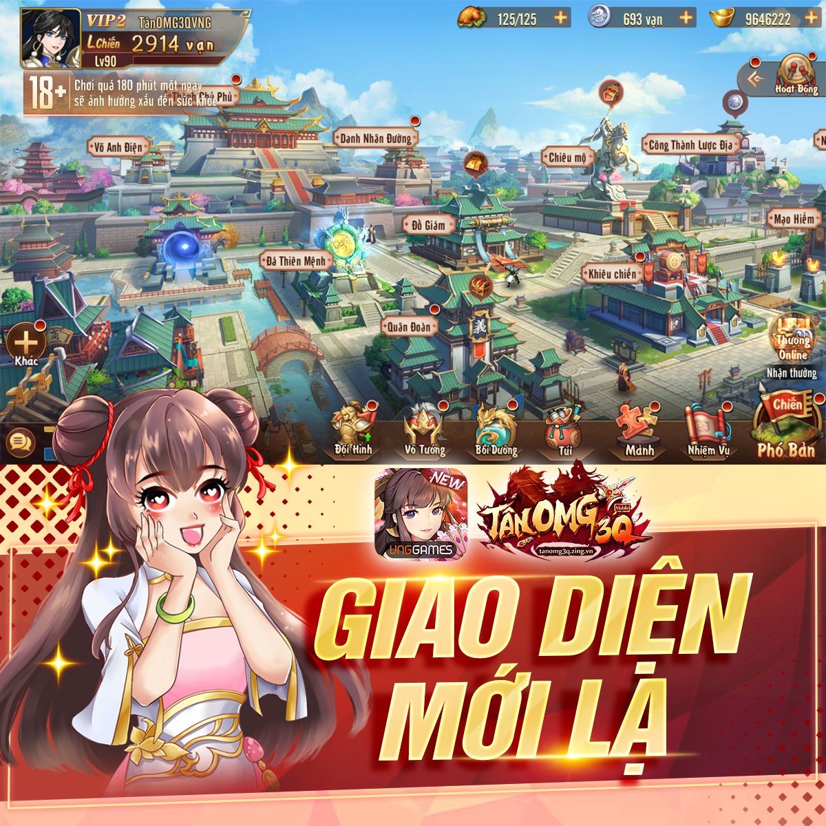 Game mobile Tân OMG3Q mở đăng ký sớm với nhiều phần quà hấp dẫn