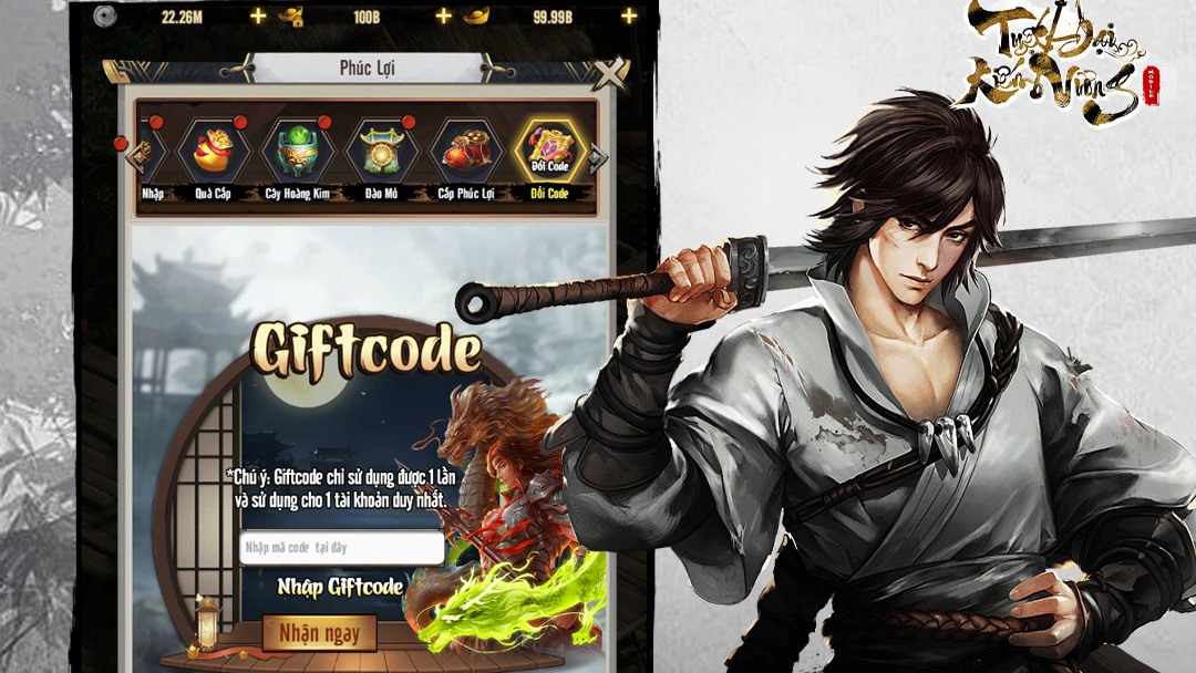 Tuyệt Đại Kiếm Vương tặng giftcode nhân dịp game ra mắt