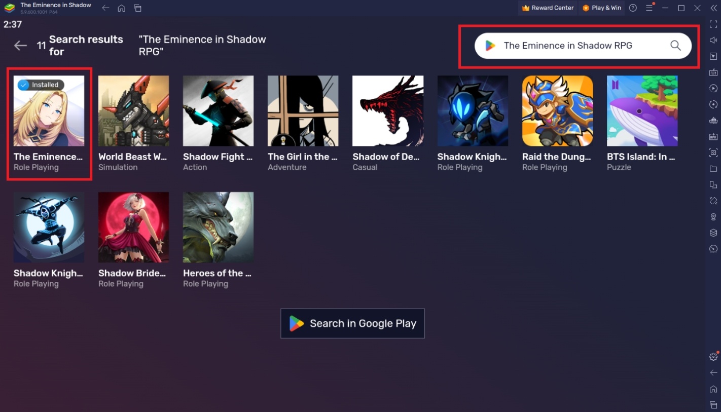 How to Play The Eminence in Shadow on PC with BlueStacks
