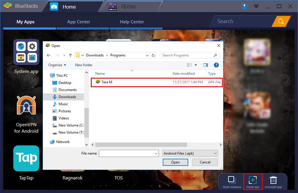 BlueStacks로 PC에서 테라M을 재생하는 방법
