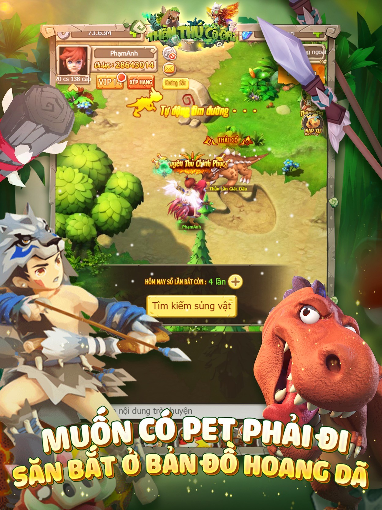 Thần Thú Cổ Đại: Game săn thú đấu pet mới bất ngờ ra mắt