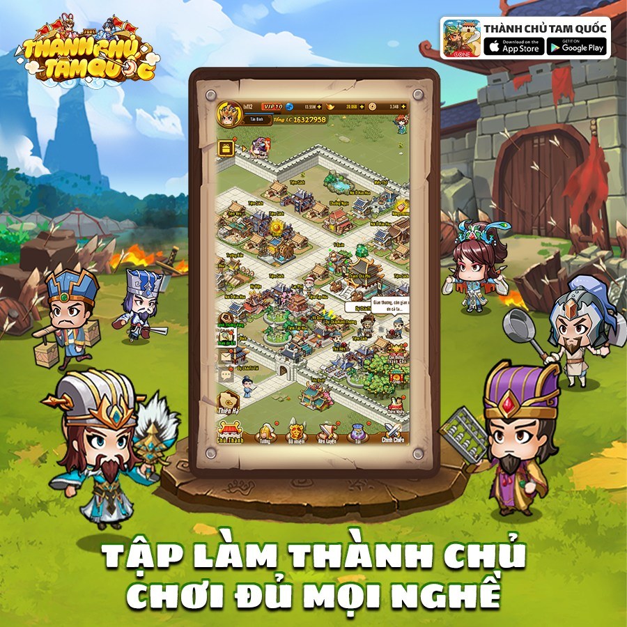 Thành Chủ Tam Quốc: Game Tam Quốc độc lạ sắp ra mắt