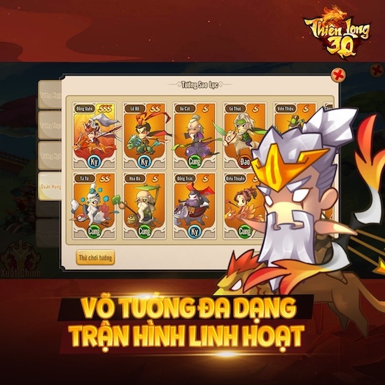 Thiên Long 3Q: Game đấu tướng chiến thuật đề tài Tam Quốc sắp ra mắt