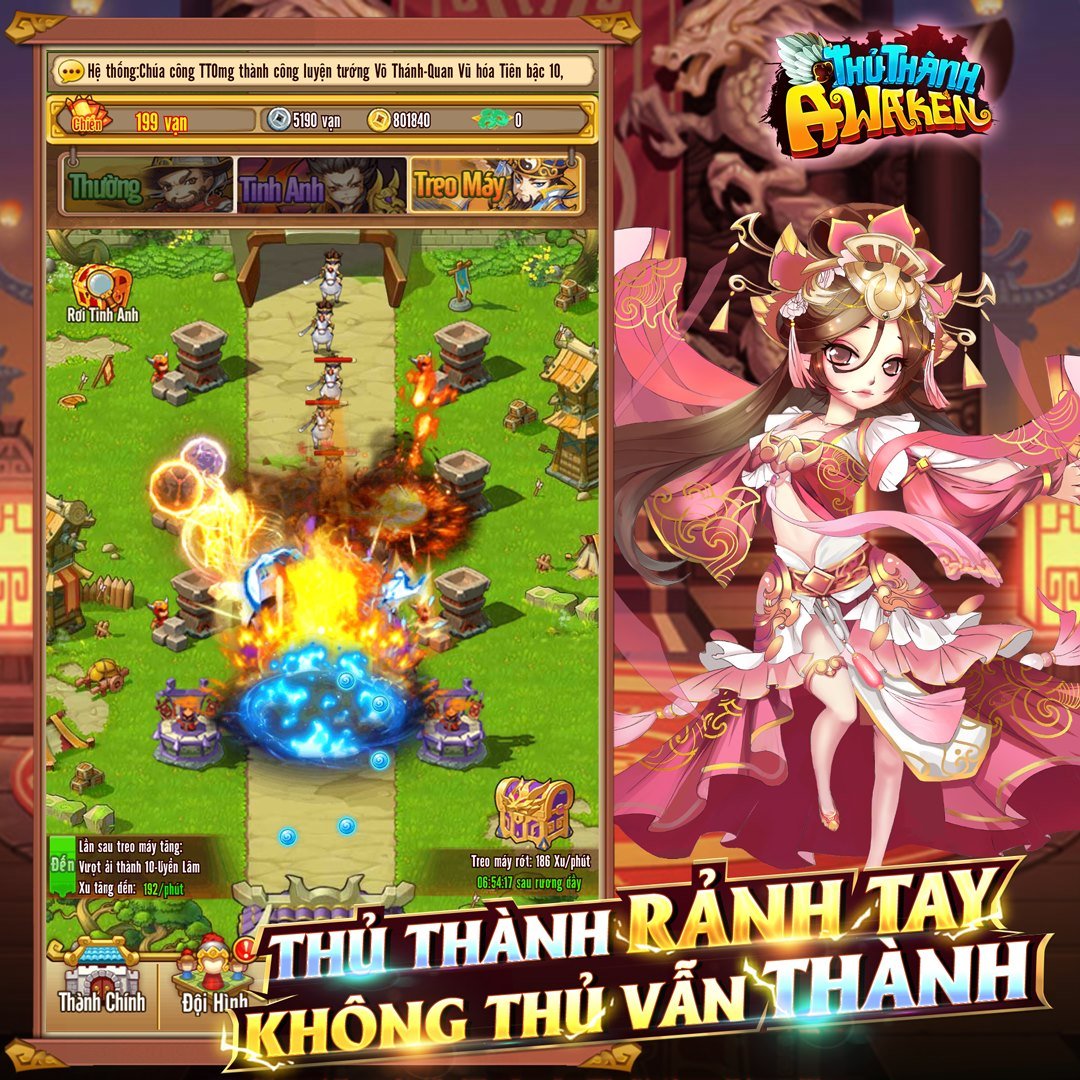 Thủ Thành Awaken: Game thủ thành thẻ tướng đề tài Tam Quốc sắp ra mắt