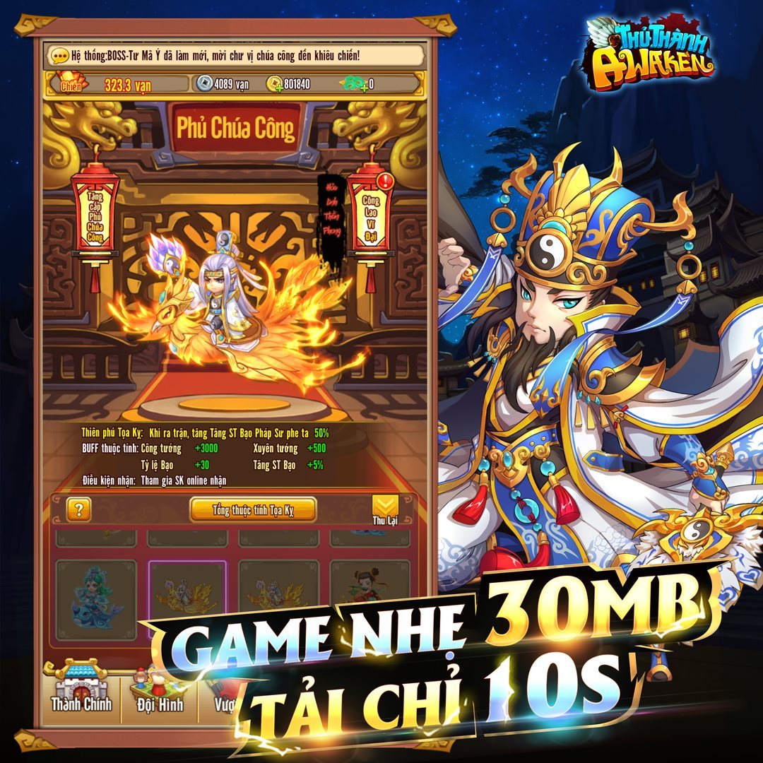 Thủ Thành Awaken: Game thủ thành thẻ tướng đề tài Tam Quốc sắp ra mắt