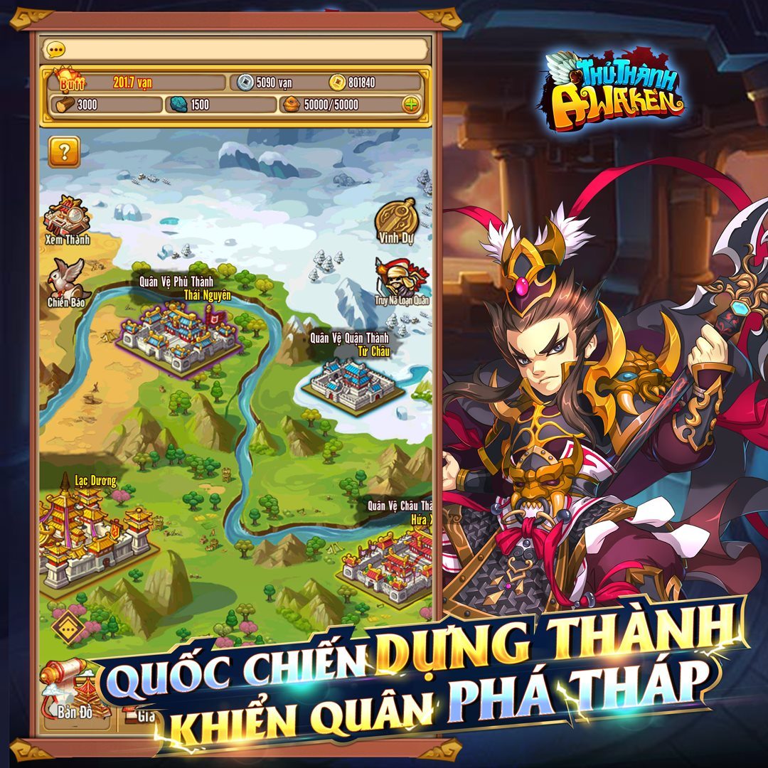 Thủ Thành Awaken: Game thủ thành thẻ tướng đề tài Tam Quốc sắp ra mắt