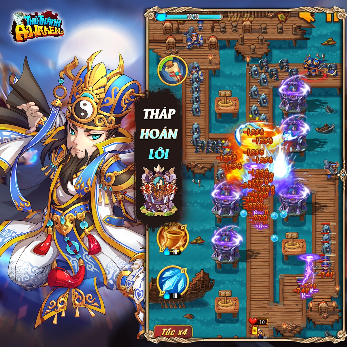 Thủ Thành Awaken: Game thủ thành thẻ tướng đề tài Tam Quốc sắp ra mắt