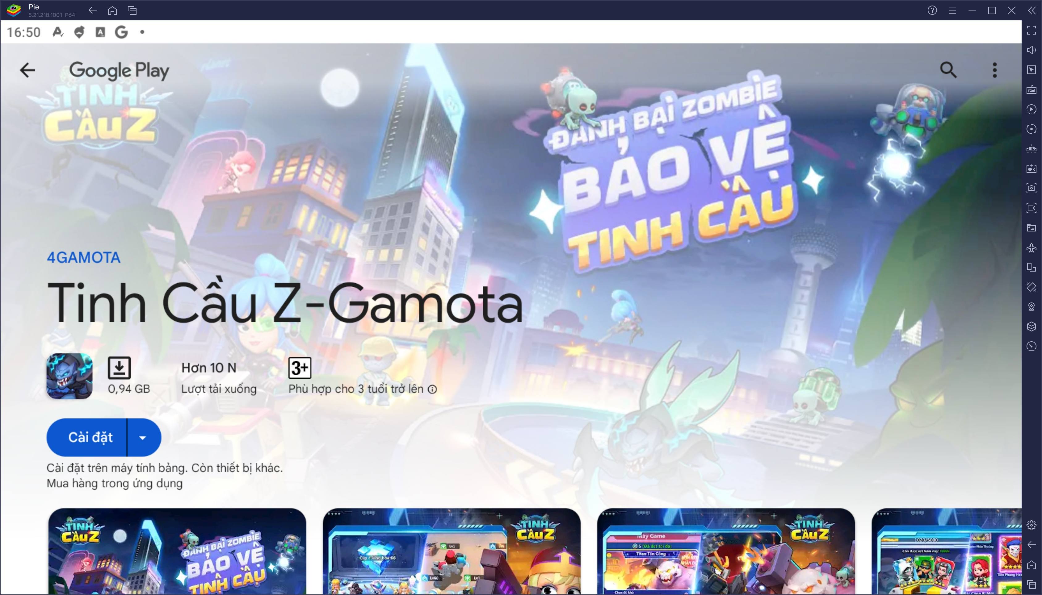 Cứu rỗi nhân loại khỏi zombie khi chơi Tinh Cầu Z-Gamota trên PC với BlueStacks