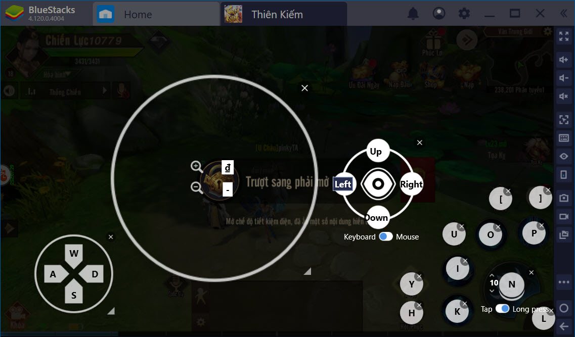 Sử dụng Game Controls khi chơi Thiên Kiếm Mobile