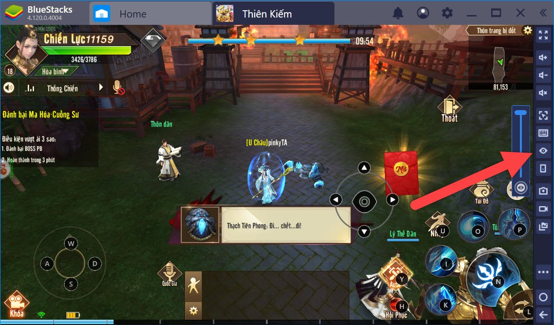 Sử dụng Game Controls khi chơi Thiên Kiếm Mobile