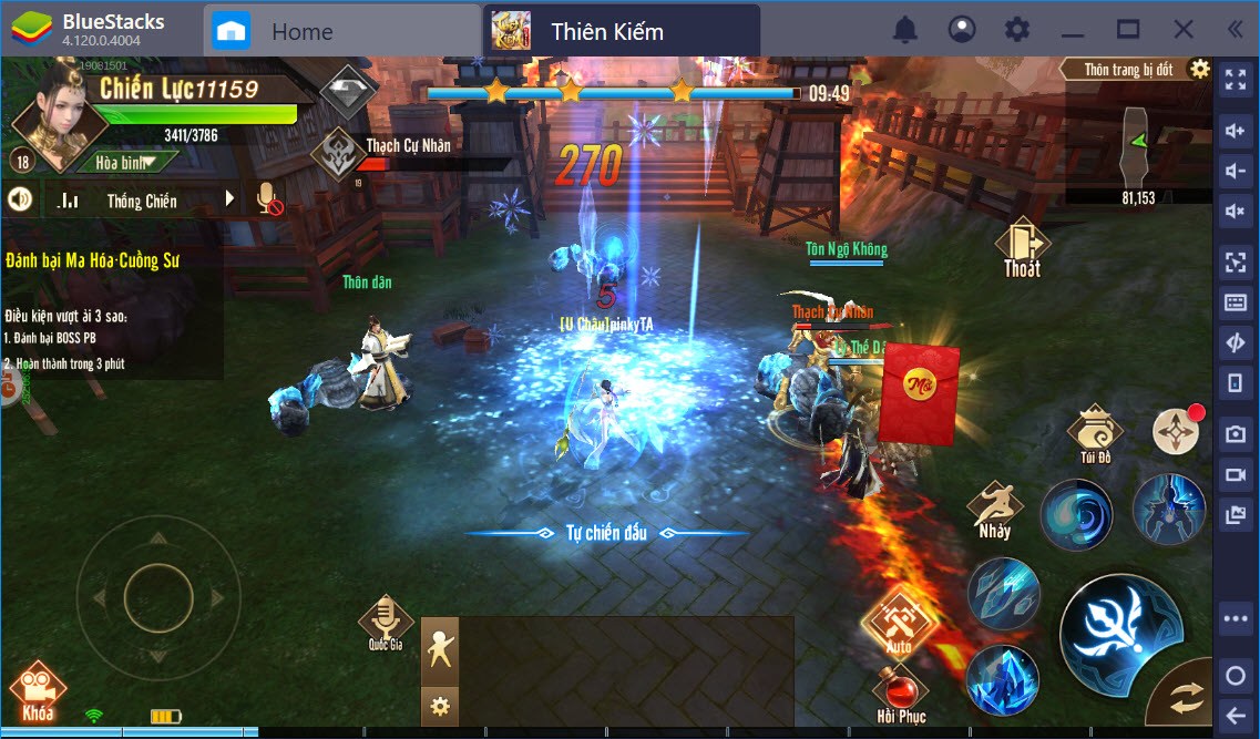 Sử dụng Game Controls khi chơi Thiên Kiếm Mobile