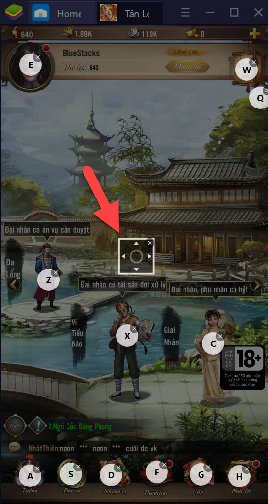 Tân Lộc Đỉnh Ký: Thiết lập Game Controls khi chơi bằng BlueStacks