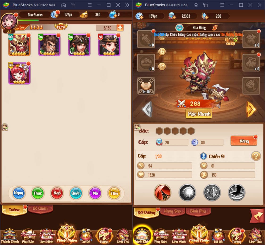 Chơi game thẻ bài chiến Tam Quốc Ca Ca trên PC với BlueStacks