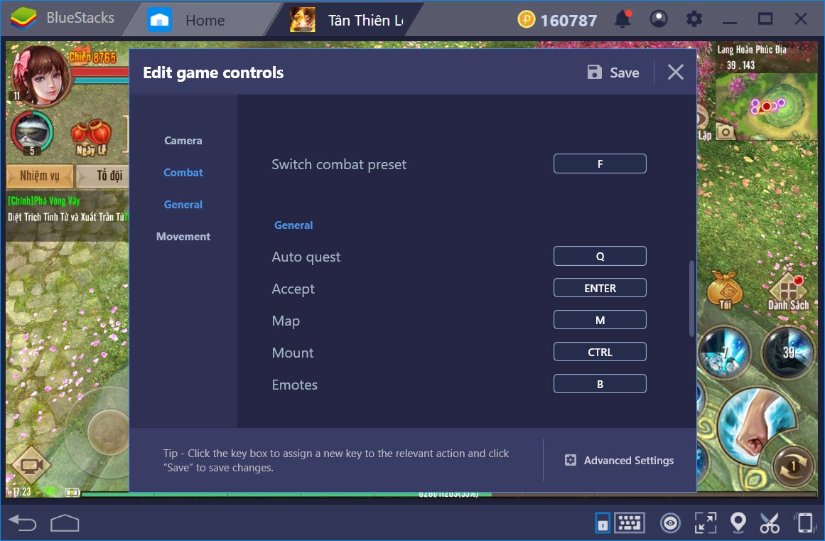 Thiết lập Game Controls khi chơi Tân Thiên Long Mobile với BlueStacks