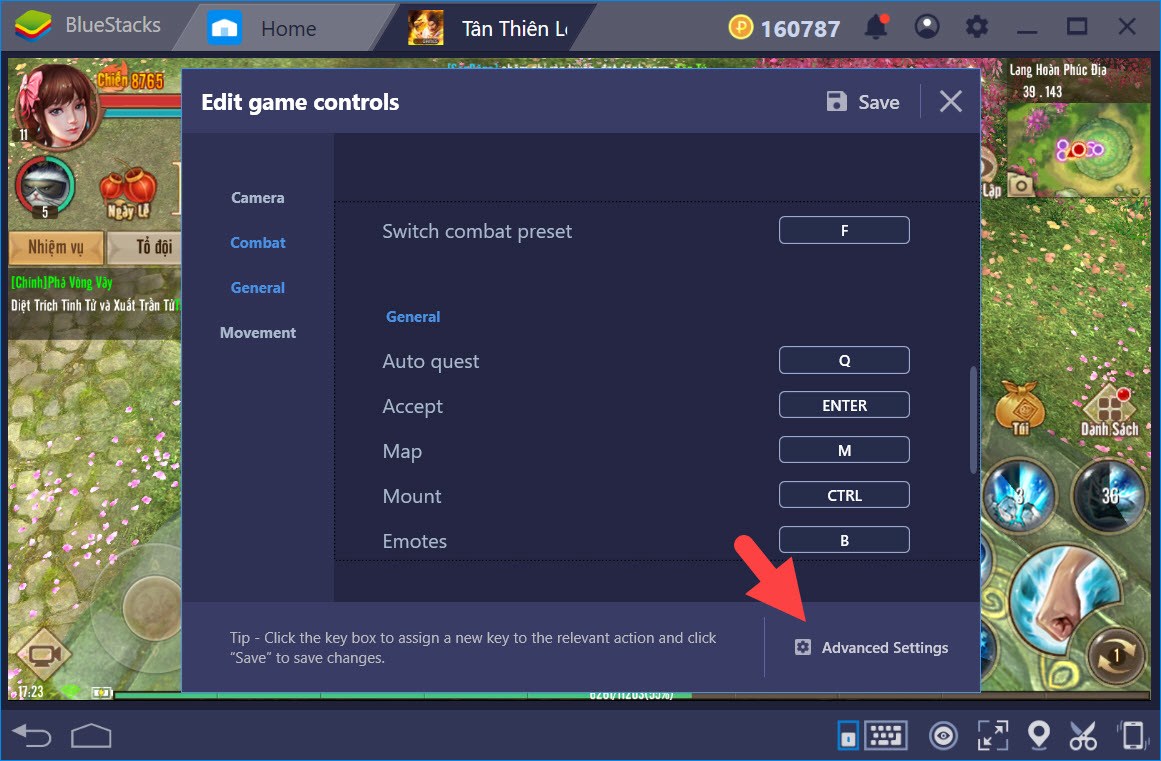 Thiết lập Game Controls khi chơi Tân Thiên Long Mobile với BlueStacks