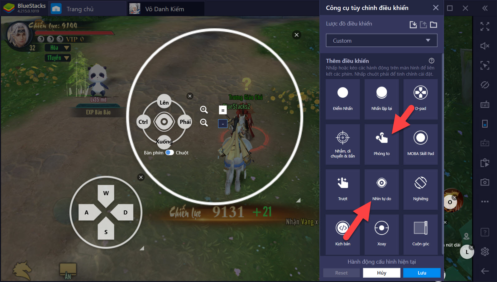 Thiết lập Game Controls, bất bại PVP trong Vô Danh Kiếm