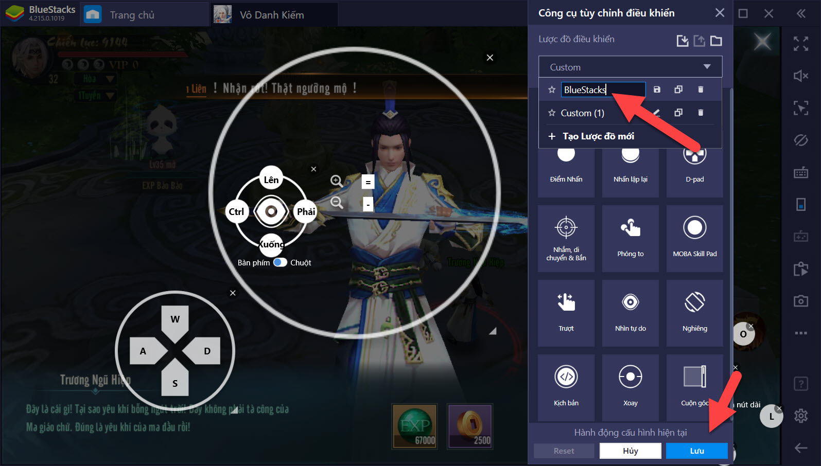 Thiết lập Game Controls, bất bại PVP trong Vô Danh Kiếm