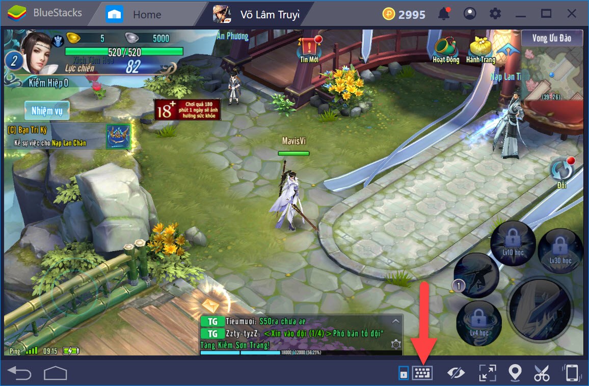 Hướng dẫn thiết lập Game controls khi chơi Võ Lâm Truyền Kỳ Mobile với BlueStacks 4