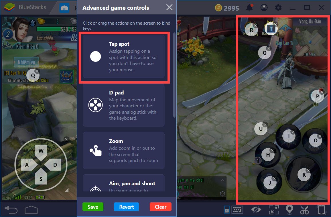 Hướng dẫn thiết lập Game controls khi chơi Võ Lâm Truyền Kỳ Mobile với BlueStacks 4