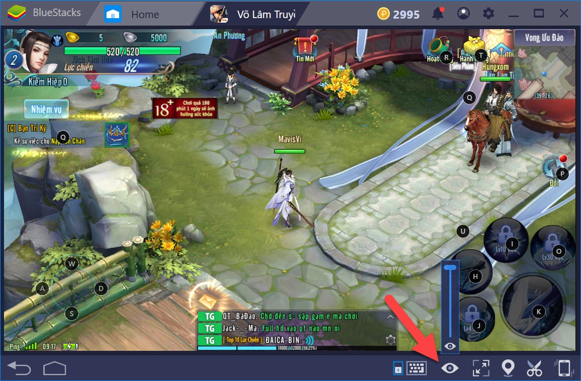 Hướng dẫn thiết lập Game controls khi chơi Võ Lâm Truyền Kỳ Mobile với BlueStacks 4