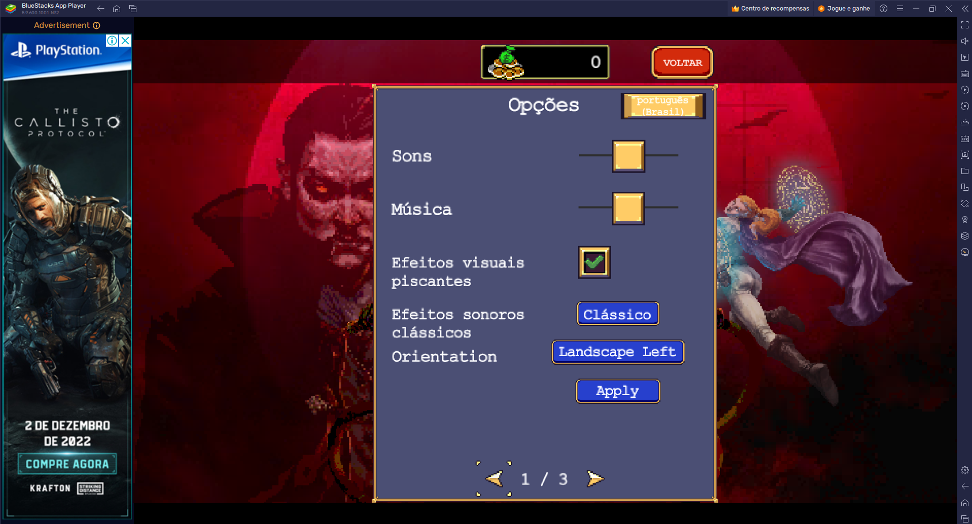 Vampire Survivors no PC com o BlueStacks: como colocar o jogo no modo paisagem e jogar com o controle