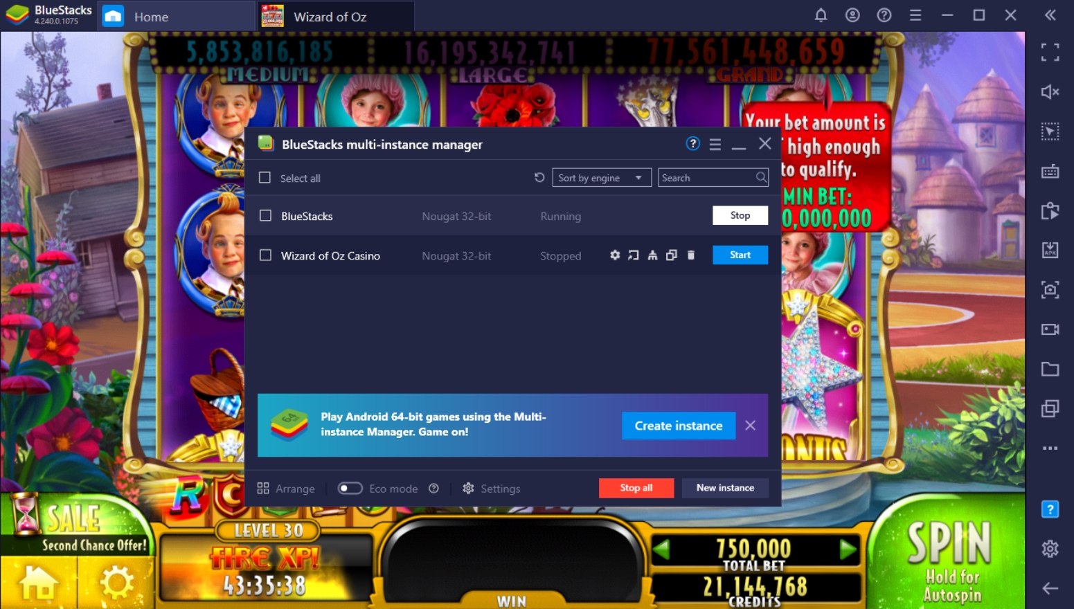 How to Play Wizard Of Oz Casino on PC With BlueStacks