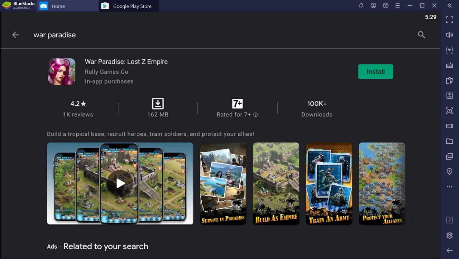 How to Play War Paradise: Lost Z Empire on PC with BlueStacks