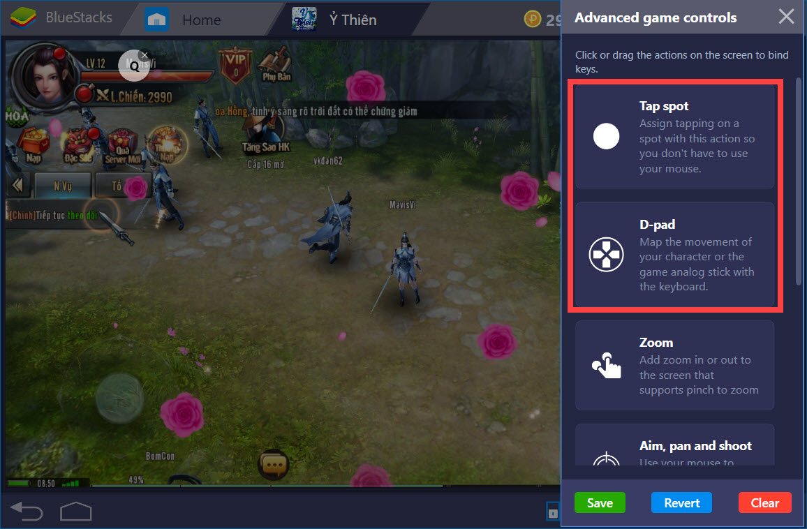 Hướng dẫn thiết lập Game controls khi chơi Ỷ Thiên Đồ Long Ký 3D với BlueStacks 4