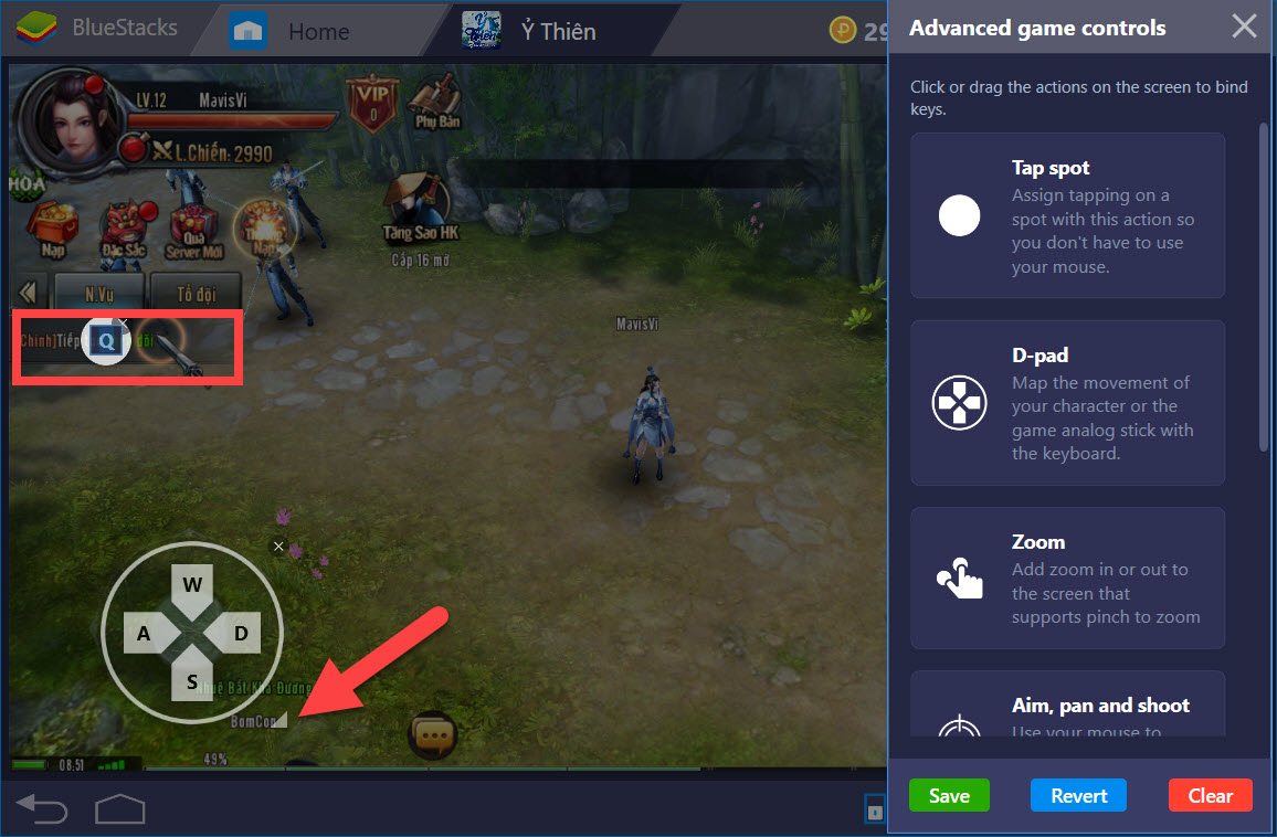 Hướng dẫn thiết lập Game controls khi chơi Ỷ Thiên Đồ Long Ký 3D với BlueStacks 4