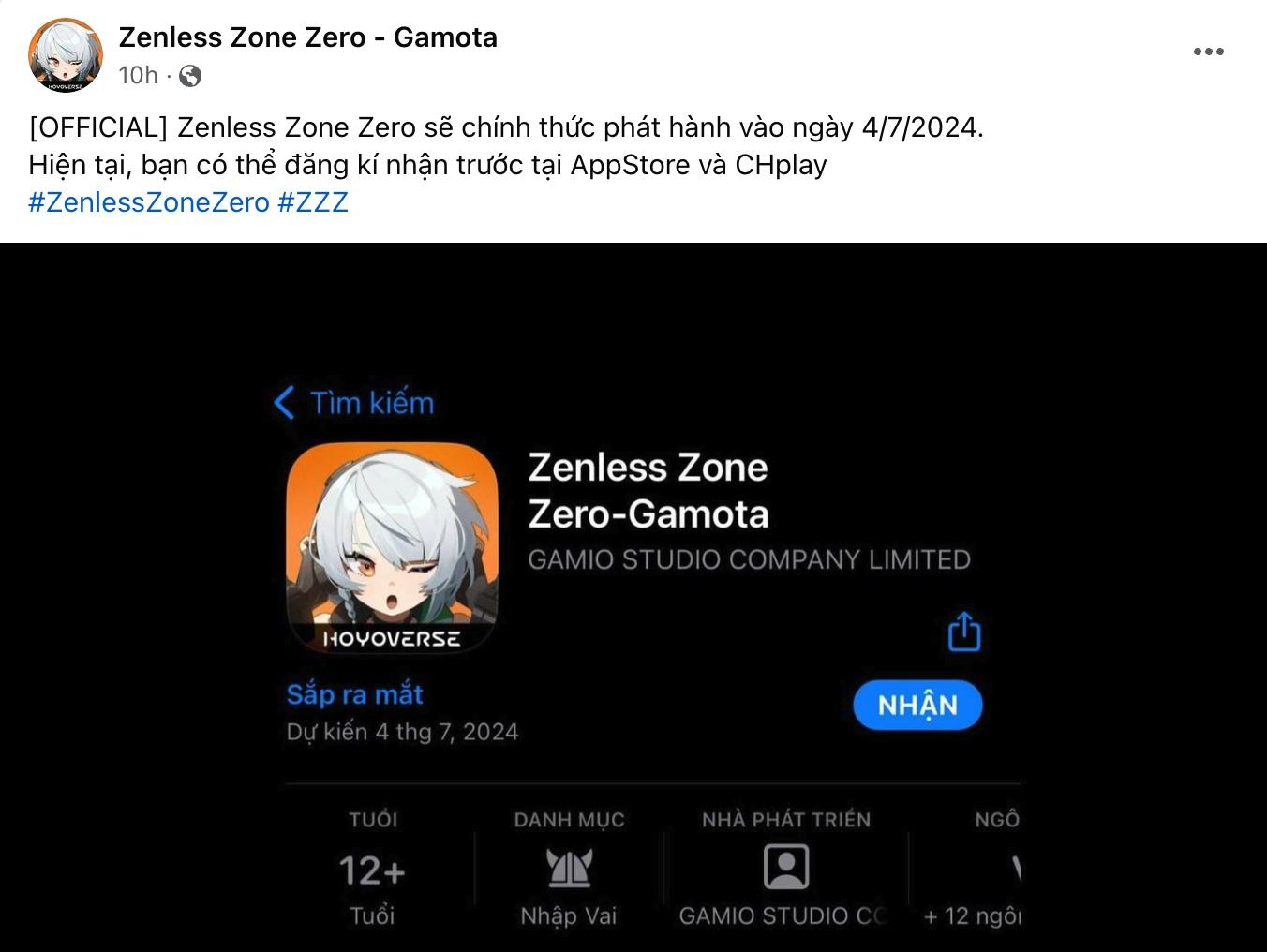 Zenless Zone Zero công bố ngày phát hành chính thức, sẽ ra mắt tại Việt Nam thông qua NPH Gamota